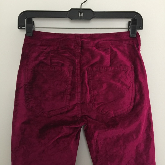 Free People Pink Velvet Crop Pants - Picture 5 of 8